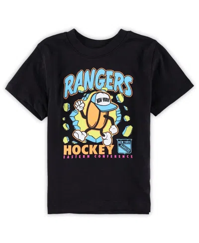 Outerstuff Babies' Toddler Black New York Rangers Break Through T-shirt