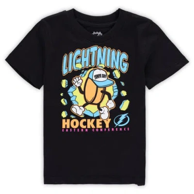 Outerstuff Kids'  Toddler Black Tampa Bay Lightning Break Through T-shirt In Blue