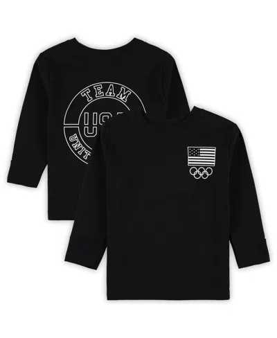 Outerstuff Babies' Toddler Black Team Usa Flag Rings Long Sleeve T-shirt
