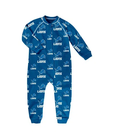 Outerstuff Babies' Toddler Blue Detroit Lions Allover Print Raglan Full-zip Jumper
