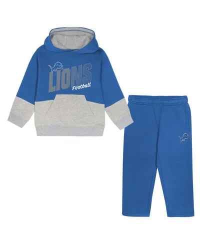 Outerstuff Babies' Toddler Blue Detroit Lions Lineman Fleece Hoodie And Pants Set