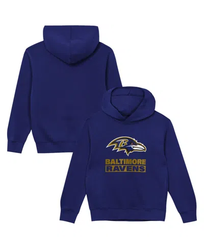 Outerstuff Babies' Toddler Boys' 2t-5t Baltimore Ravens Back To Basics Fleece-lined Screen-print Hoodie In Purple