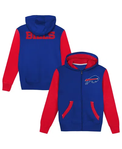 Outerstuff Babies' Toddler Boys' 2t-5t Buffalo Bills Color-block Fleece-lined Full-zip Hoodie In Blue