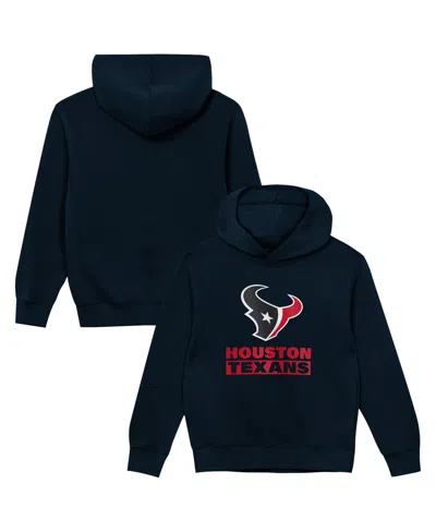 Outerstuff Kids' Toddler Boys' 2t-5t Houston Texans Back To Basics Fleece-lined Rib-knit Cotton-blend Hoodie In Navy