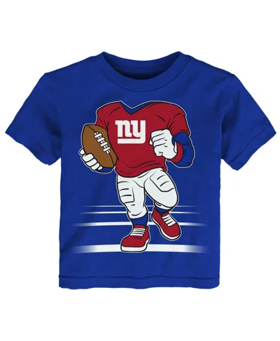 Outerstuff Babies' Toddler Boys' 2t-5t New York Giants Game Fit Screen Print Graphics Crewneck T-shirt In Royal