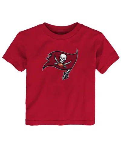 Outerstuff Babies' Toddler Boys' And Girls' 2t-5t Tampa Bay Buccaneers Screen Print T-shirt In Red