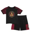OUTERSTUFF TODDLER BOYS AND GIRLS BLACK ATLANTA UNITED FC VICTORY PASS T-SHIRT AND SHORTS SET