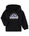 Outerstuff Toddler Boys And Girls Black Colorado Rockies Team Primary Logo Fleece Pullover Hoodie In Black