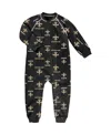Outerstuff Toddler Boys And Girls Black New Orleans Saints Allover Print Raglan Full-zip Sleeper In Black