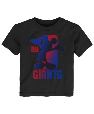 Outerstuff Babies' Toddler Boys And Girls Black New York Giants Disney Cross Fade T-shirt