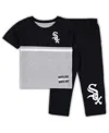 Outerstuff Toddler Boys And Girls Black, White Chicago White Sox Batters Box T-shirt And Pants Set In Black,white