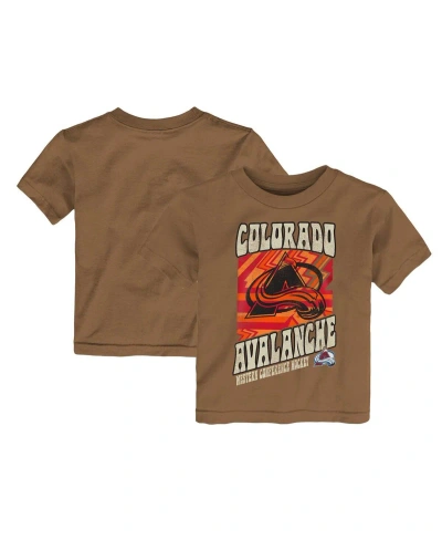 Outerstuff Babies' Toddler Boys And Girls Brown Distressed Colorado Avalanche Hip To The Game T-shirt