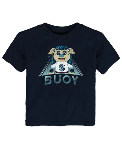 Outerstuff Babies' Toddler Boys And Girls Deep Sea Blue Seattle Kraken Mascot Callout T-shirt