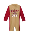 OUTERSTUFF TODDLER BOYS AND GIRLS GOLD SAN FRANCISCO 49ERS WAVE RUNNER LONG SLEEVE WETSUIT