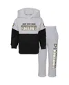 Outerstuff Toddler Boys And Girls Heather Gray, Black Army Black Knights Playmaker Pullover Hoodie And Pants Se In Heather Gray,black