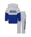 Outerstuff Toddler Boys And Girls Heather Gray, Royal Kentucky Wildcats Playmaker Pullover Hoodie And Pants Set In Heather Gray,royal