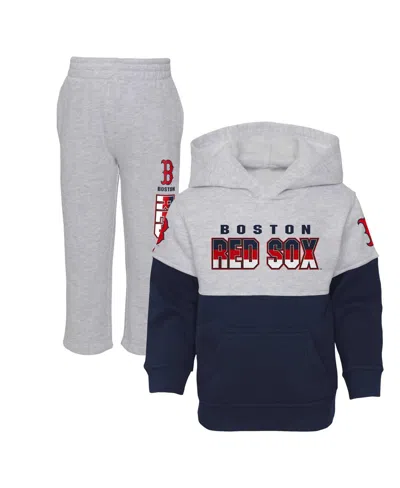 Outerstuff Babies' Toddler Boys And Girls Navy, Heather Gray Boston Red Sox Two-piece Playmaker Set In Navy,heather Gray