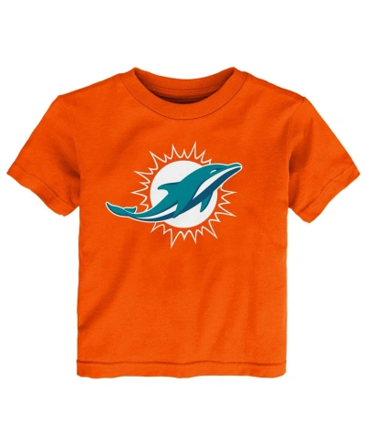 Outerstuff Babies' Toddler Boys And Girls Orange Miami Dolphins Primary Logo T-shirt