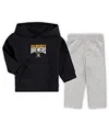 Outerstuff Toddler Boys Navy, Heathered Gray Milwaukee Brewers Fan Flare Fleece Hoodie And Pants Set In Navy,heathered Gray