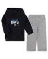 Outerstuff Toddler Boys Navy, Heathered Gray Tampa Bay Rays Fan Flare Fleece Hoodie And Pants Set In Navy,heathered Gray