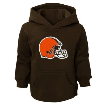 Outerstuff Kids'  Toddler Brown Cleveland Browns Logo Pullover Hoodie In Black