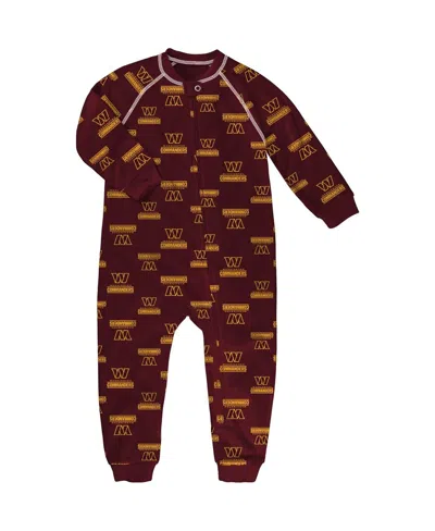 Outerstuff Babies' Toddler Burgundy Washington Commanders Allover Print Raglan Full-zip Jumper