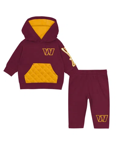 Outerstuff Babies' Toddler Burgundy Washington Commanders Drive Stopper Hoodie & Pants Fleece Set In Brown