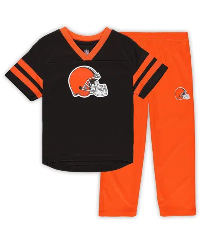 Outerstuff Babies' Toddler Cleveland Browns T-shirt And Pants Set In Multi