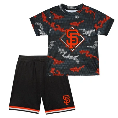 Outerstuff Kids' Toddler Fanatics Branded Black San Francisco Giants Field Ball T-shirt & Shorts Set