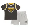 OUTERSTUFF TODDLER FANATICS BRANDED BROWN/GRAY SAN DIEGO PADRES BASES LOADED T-SHIRT & SHORTS SET