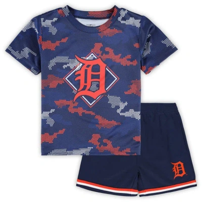 Outerstuff Kids' Toddler Fanatics Branded Navy Detroit Tigers Field Ball T-shirt & Shorts Set