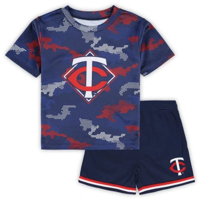 Outerstuff Kids' Toddler Fanatics Branded Navy Minnesota Twins Field Ball T-shirt & Shorts Set