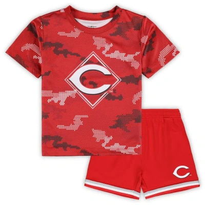 Outerstuff Kids' Toddler Fanatics Branded Red Cincinnati Reds Field Ball T-shirt & Shorts Set