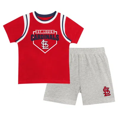 Outerstuff Kids' Toddler Fanatics Branded Red/gray St. Louis Cardinals Bases Loaded T-shirt & Shorts Set