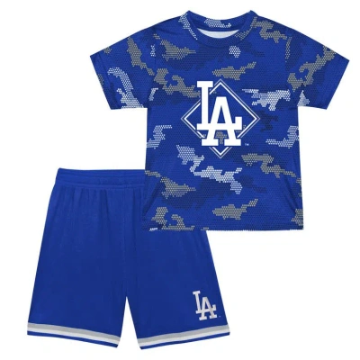 Outerstuff Kids' Toddler Fanatics Branded Royal Los Angeles Dodgers Field Ball T-shirt & Shorts Set