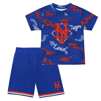 Outerstuff Kids' Toddler Fanatics Branded Royal New York Mets Field Ball T-shirt & Shorts Set