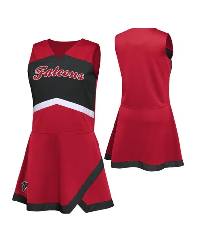 Outerstuff Babies' Toddler Girls' 2t-5t Atlanta Falcons Cheer Captain V-neck Jumper Dress And Bloomers Set In Pink