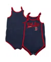 Outerstuff Toddler Girls Navy Boston Red Sox Hit And Run Bodysuit In Navy