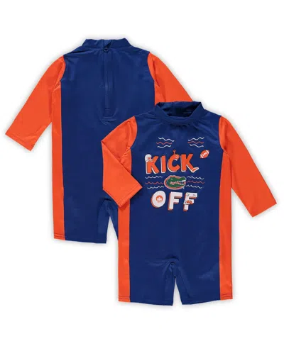 OUTERSTUFF TODDLER GIRLS ROYAL, ORANGE FLORIDA GATORS WAVE RUNNER WETSUIT
