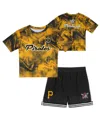 Outerstuff Toddler Gold/black Pittsburgh Pirates Pinch Hitter Infielder T-shirt And Shorts Set In Gold,black