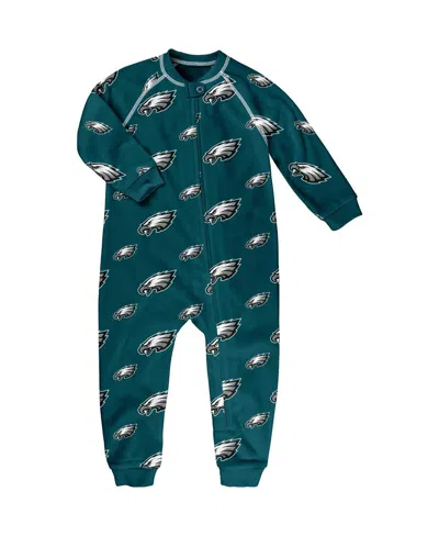 Outerstuff Babies' Toddler Green Philadelphia Eagles Allover Print Raglan Full-zip Jumper