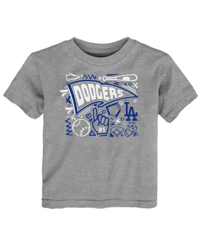Outerstuff Babies' Toddler Heather Gray Los Angeles Dodgers Ballpark Fun T-shirt