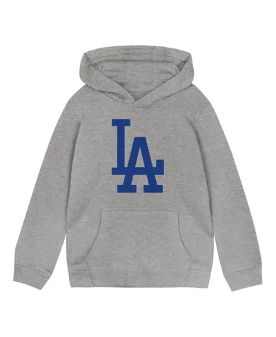Outerstuff Babies' Toddler Heather Gray Los Angeles Dodgers Primary Logo Fleece Pullover Hoodie