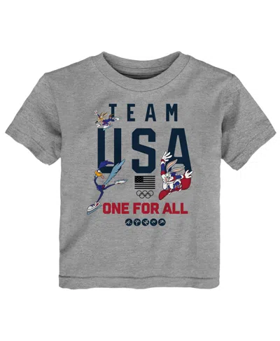 Outerstuff Babies' Toddler Heather Gray Team Usa X Looney Tunes Winter Sport Fun T-shirt