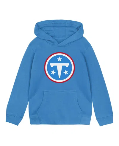Outerstuff Babies' Toddler Light Blue Tennessee Titans Primary Logo Fleece Hoodie In Animal Print