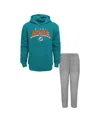 Outerstuff Toddler Miami Dolphins Dynamic Duo Fleece Pullover Hoodie And Sweatpants Set In Blue