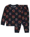 Outerstuff Toddler Navy 2-piece Chicago Bears All-over-print Long Sleeve T-shirt And Pants Sleep Set In Black