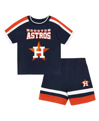 Outerstuff Babies' Toddler Navy Houston Astros Ground Ball T-shirt And Shorts Set In Blue
