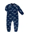Outerstuff Toddler Navy Seattle Seahawks Allover Print Raglan Full-zip Jumper In Blue