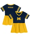 Outerstuff Toddler Navy/maize Michigan Wolverines Stadium Lights Fashion Jersey Dress In Yellow